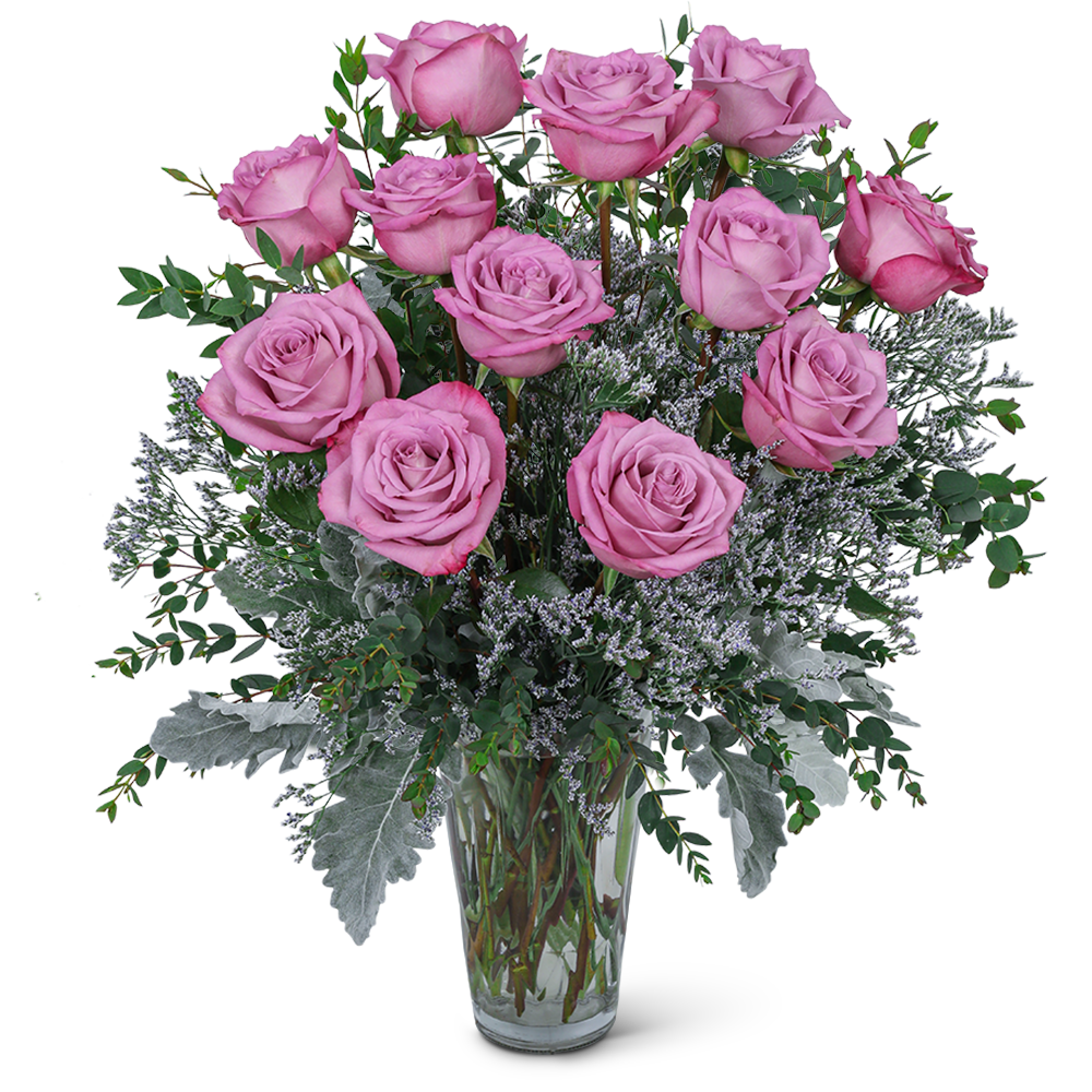One Dozen Angelic Lavender Roses
