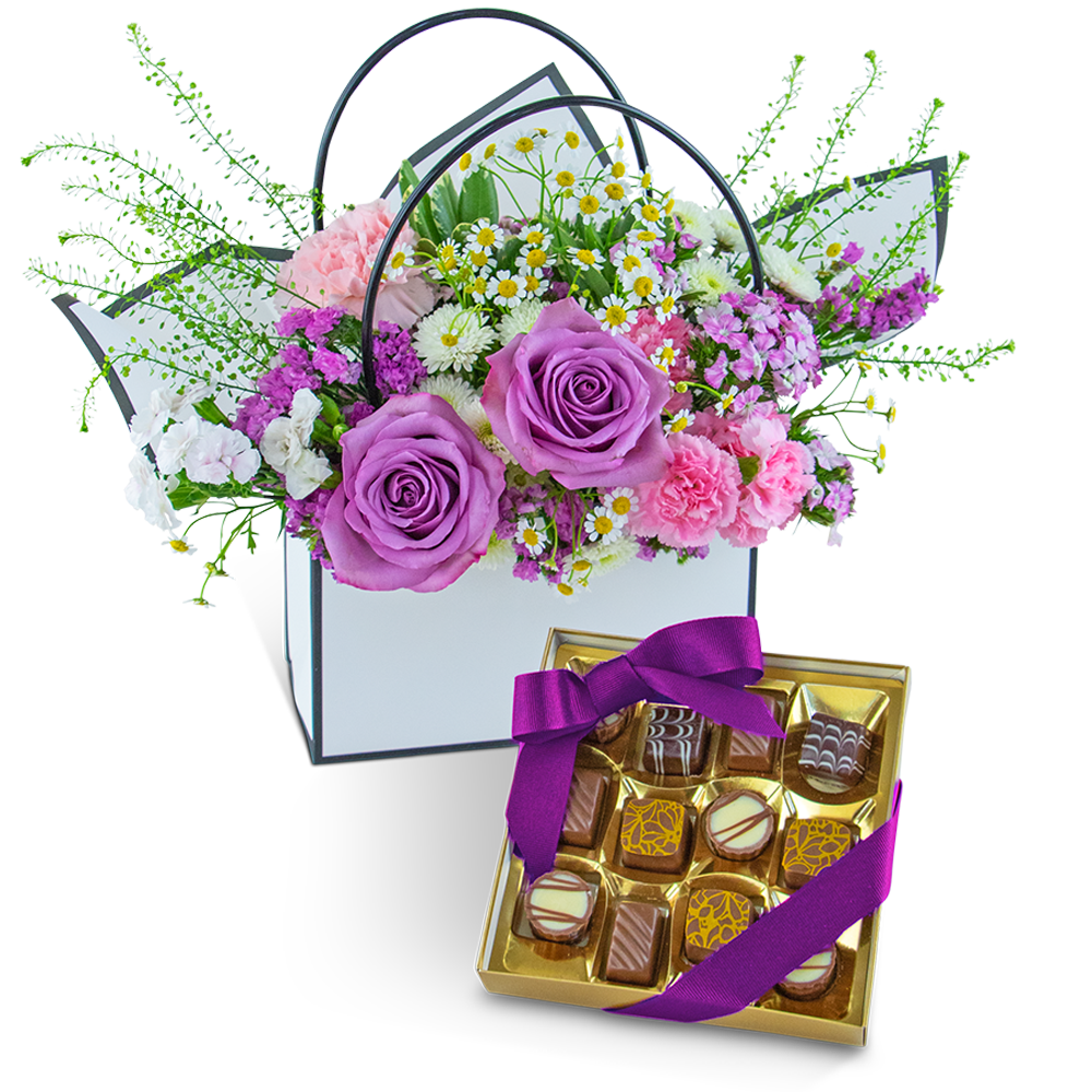 Roses and Chocolate Blooming Tote Ensemble