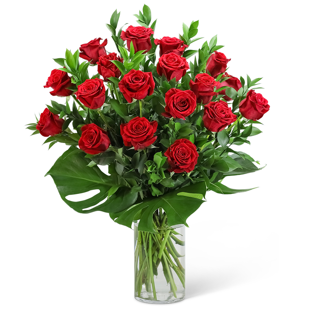 Red Roses with Modern Foliage (18)