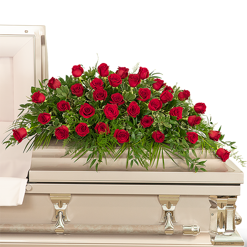 36 Red Roses Casket Spray