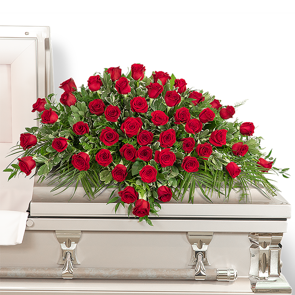 50 Red Roses Casket Spray